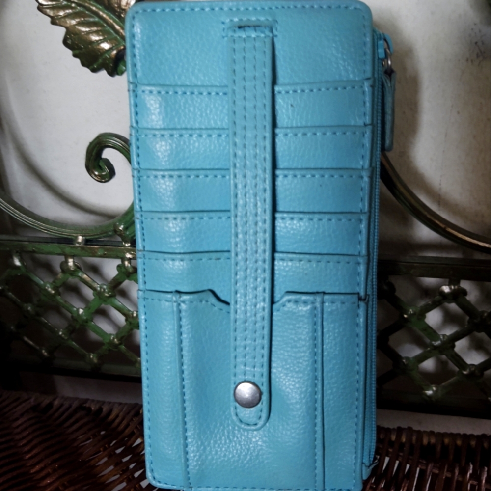 Beautiful Teal Leather Slim and Sleek Wallet